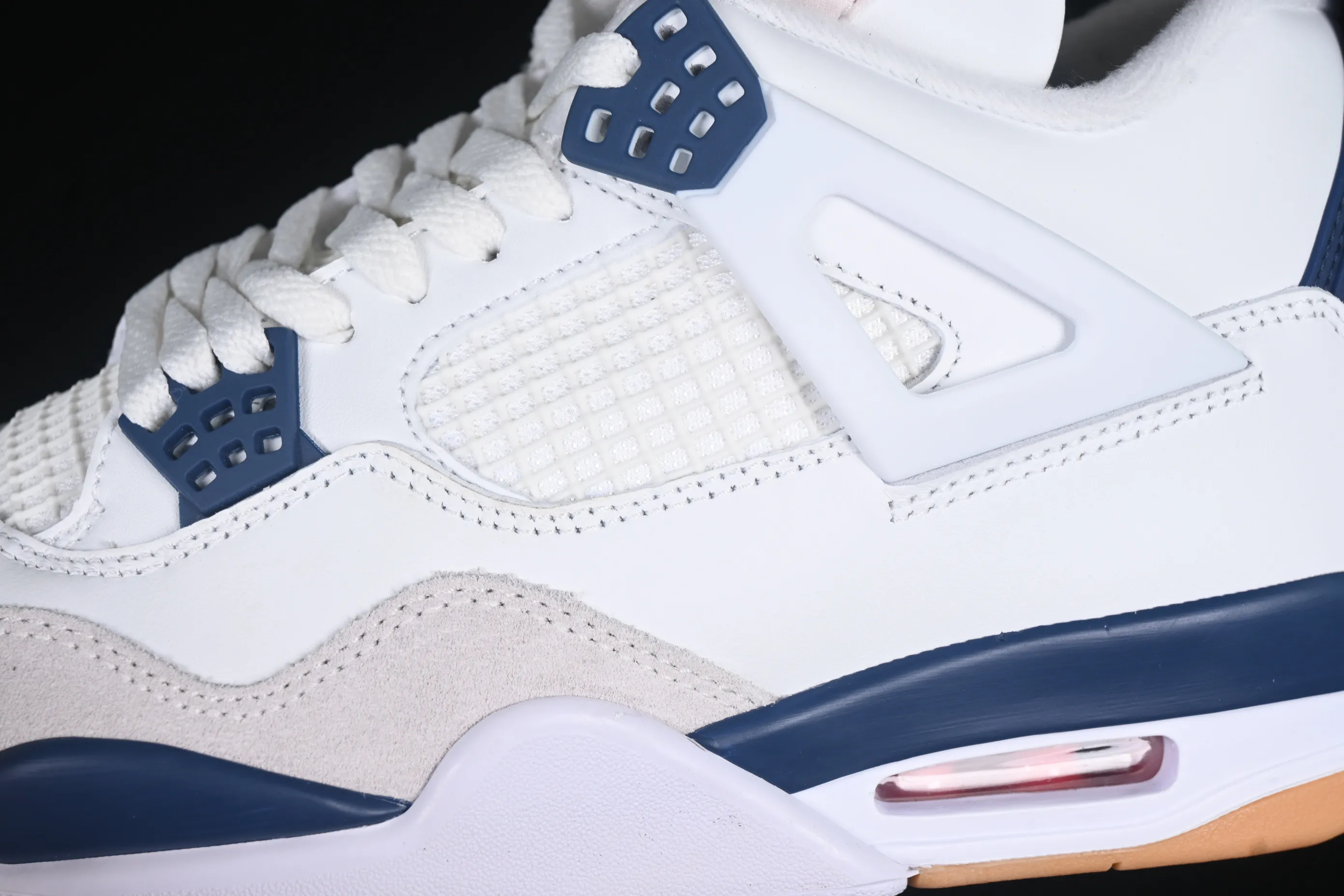 All categories Air Jordan Jordan series basketball shoes Air Jordan 4 Nk SB x Air Jordan 4 "Navy" AJ4 Joe 4 joint white and blue DR5415-100